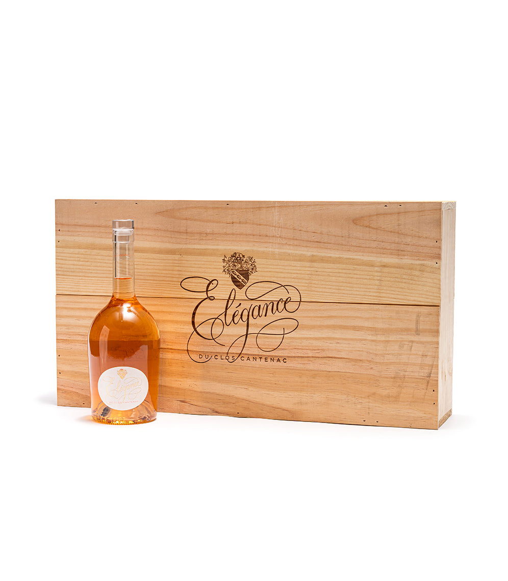 6-bottle wooden case Clos Cantenac Bordeaux Rosé Elégance 2022