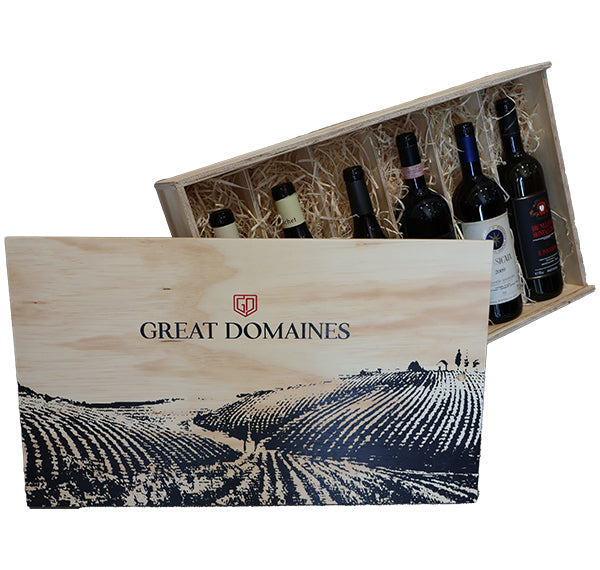 Great Domaines 750ml 6 - Bottle Wooden Box Great Domaines 750ml 6 - Bottle Wooden Box