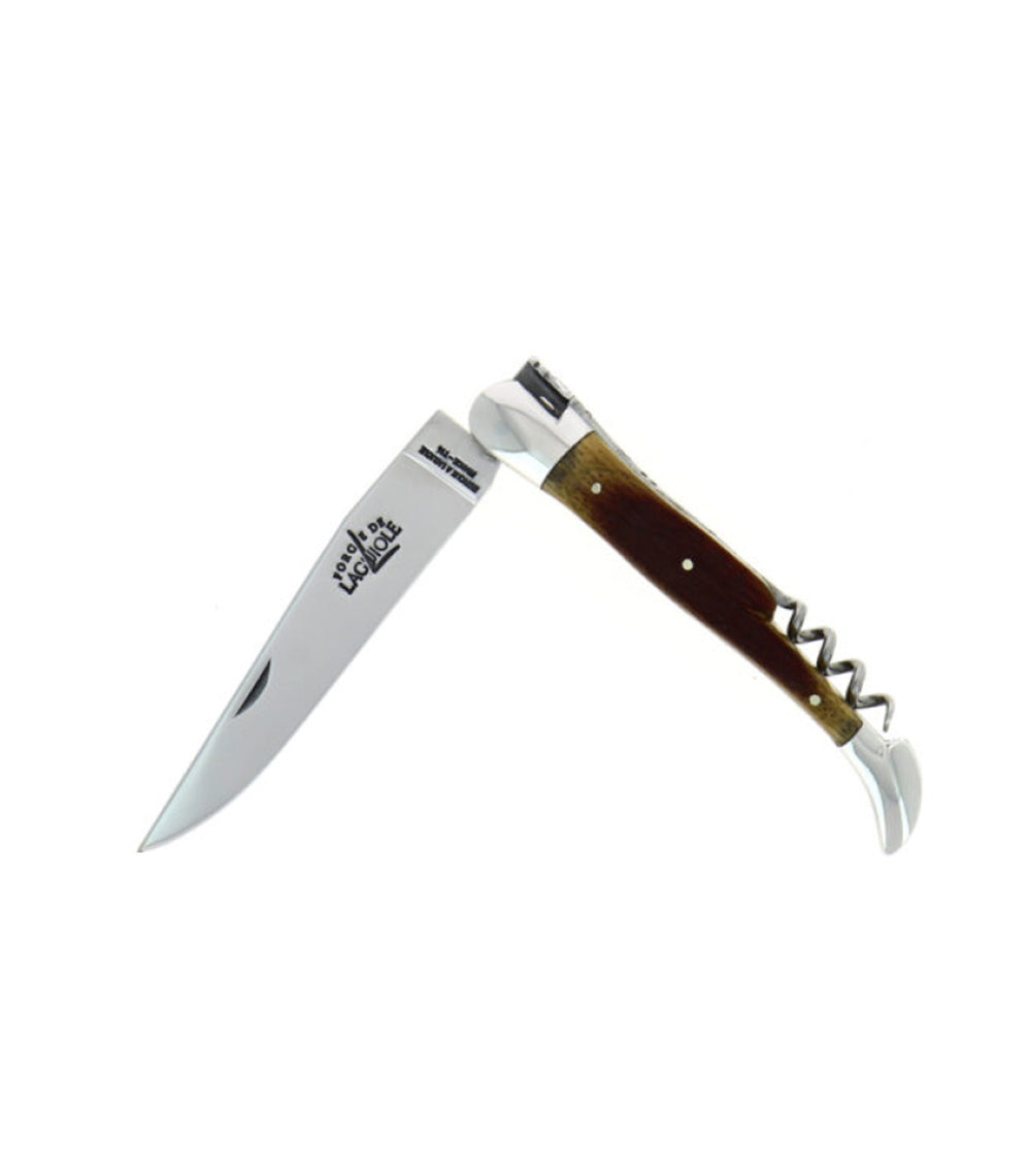 Laguiole Folding Knife Barrel Oak Shiny
